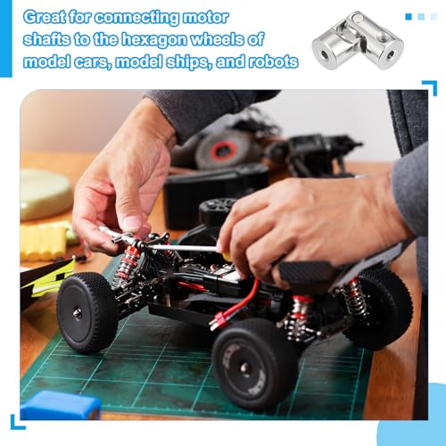 PATIKIL Rotatable Universal Steering Shaft 4mm to 5mm Inner Dia, 4 Pcs U Joint Shaft Coupling U Joints Coupler Connector Accessories with M4 Screws for Motor Model Robots - size: 4mm to 5mm