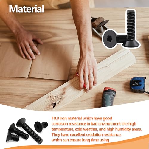 420PCS M4 Countersunk Hex Socket Screws Grade 10.9 Carbon Steel - size: M4 Screw Kit – 420PCS