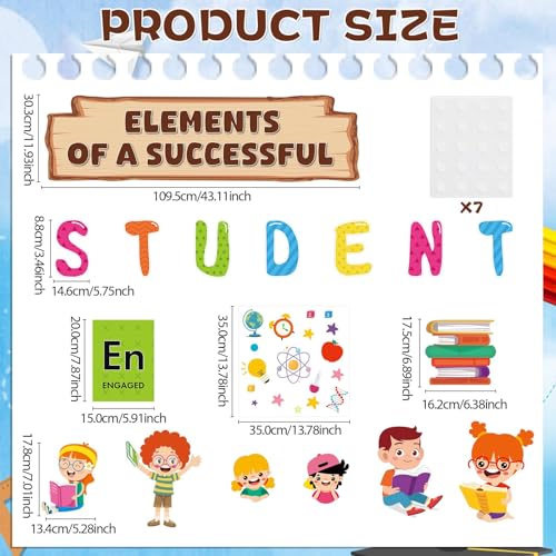 Science Bulletin Board Set Chemistry Periodic Table Poster Classroom Decorations Inspirational Word Cards Scientist Lab Paper Cutouts Positive Teacher Supplies for Back to School Door Wall Decor