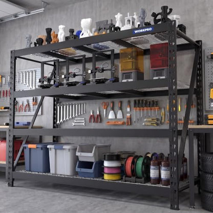 WORKPRO Heavy Duty Metal Garage Shelving, 68"W x 24"D x 65"H, 7200 LBS Load - size: 68"W x 24"D x 65"H