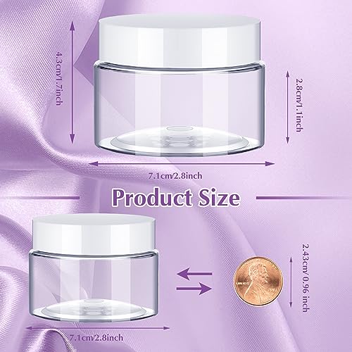 SATINIOR 100 Pcs Plastic Jars with Lids Small Containers Lids Wide Mouth Small Plastic Containers for Lotion Cream Rhinestones Body Butters Travel Storage(4 oz,White) - color: White, size: 4 oz