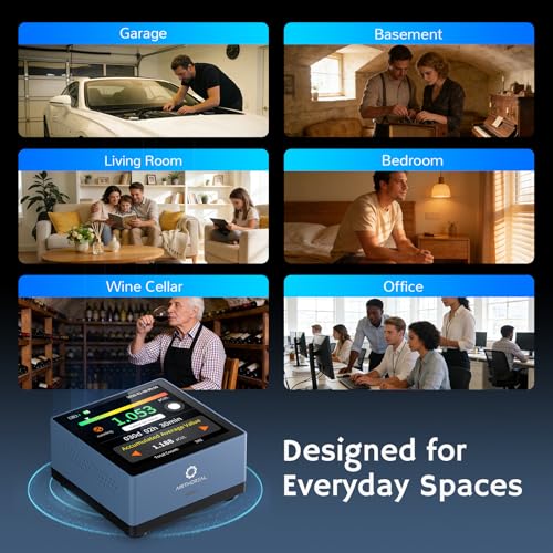 Airthereal Touchscreen Radon Detector, Professional Grade, Real-Time Data - color: Blue