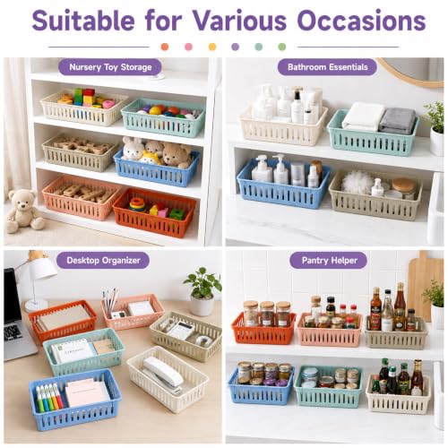 gisgfim 12 Pack Plastic Classroom Baskets for School Supplies, Boho - color: Boho