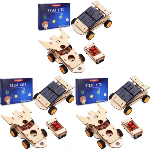 DIY RC Car Kit, Build Your Own Solar Car - Stem Projects for Kids Ages 8-12, Science Experiments for Kids 9-12, STEM Toys for 8 9 10 11 12 Year Old Boys Gifts (Pack of 3) - size: 5.9 x 8.3 x 1.6 inches (Pack of 3)