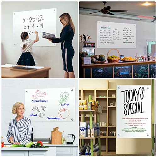 H-Qprobd Dry Erase White Board 48"x36" Glass Magnetic Whiteboard for Wall, Includes 12 Magnets, 8 Markers and 2 Erasers - size: Glass 48"x36"