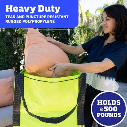 DURASACK Heavy Duty Storage Tote Bag 22-Gallon, Lime Green, Pack of 4 - color: Lime Green, size: Pack of 4