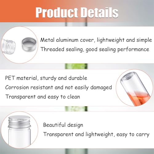 Test Tube, 36 Pack 3.7 Oz Plastic Test Tubes With Caps Clear, Plastic Tubes For Storage Clear Test Tubes With Lids For Bath Salt, Candy, Party, Plants (Silver) - color: Silver