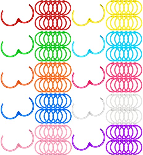 120 pcs Loose Leaf Binder Rings 1 Inch 10 Colors