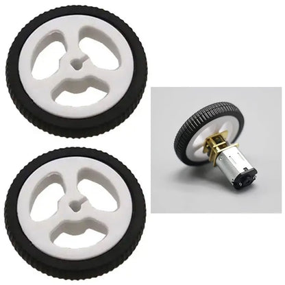 4 Pack Micro N20 Gear Motor Wheels with Rubber Tire D-Hole 3mm Shaft Wheel for Mini Micro N20 Gear Motor Speed Reduction Gearbox Motor DIY Robot RC Car Truck Small Construction Vehicle