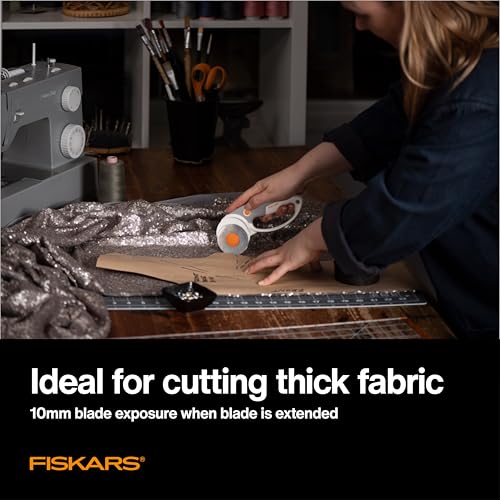 Fiskars 60mm Loop Titanium SoftGrip Rotary Cutter for Fabric & Sewing