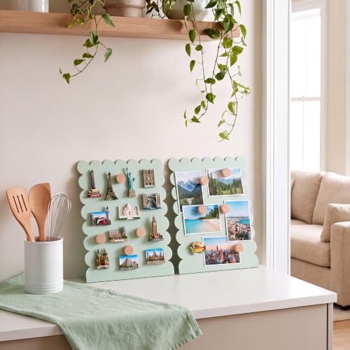 Gueevin 2 Pcs Magnet Board Magnetic Display Stand for Table, Green, Small - color: Green, size: Small