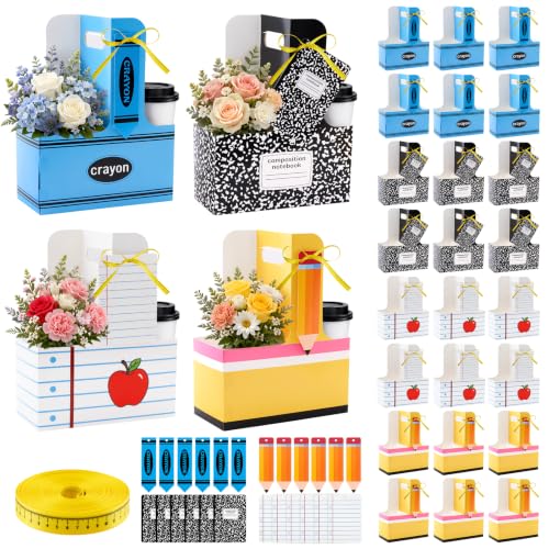 24 Set Back to School Teacher Gifts Stationery 2 Cup Drink Carriers