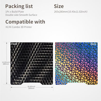 Double Sided Smooth PEH PEK 265x280MM Build Plate for Hi Combo - style: 265x280mm Colorful+Black