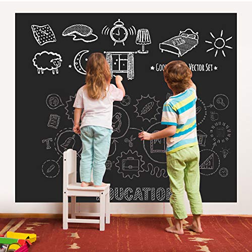 Chalkboard Wall Sticker Wall Decal Blackboard Wallpaper Large Chalkboard Contact Paper Roll KDG Self Adhesive DIY Reusable Erasable Stickers
