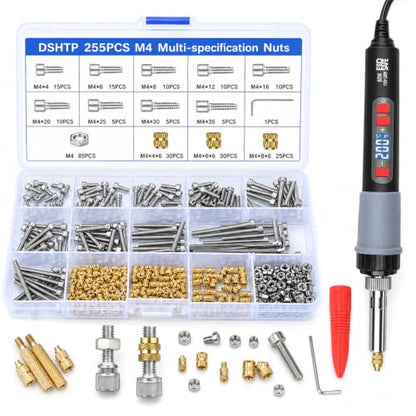 M4 Heat Set Insert Kit for 3D Printing, Threaded Inserts Inserts Screw Kit - size: M4