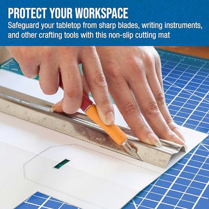 U.S. Art Supply 36"x48" Self-Healing Cutting Mat 5-Ply Pink/Blue - color: Pink/Blue