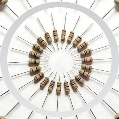 25 Values 1250pcs Resistor Kit 1 Ohm to 1M Ohm 1/4W ±5%