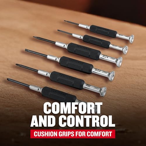 CRAFTSMAN 6 Piece Precision Screwdriver Set, Mini Screwdriver Set for Watch Jewelry Eyeglass Computer Repair (CMHT68012)