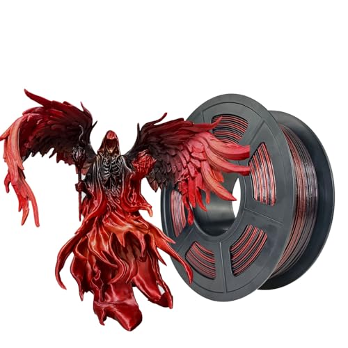 PLA 3D Printer Filament 1.75 mm,PLA Silk Red,PLA Black,Accuracy +/- 0.05 mm net Weight 1 kg for Ender3 Cr10 - color: Pla-black-red