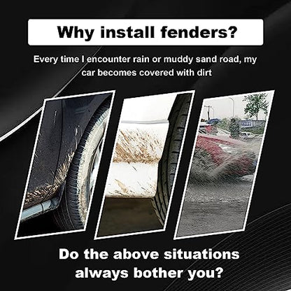 4 pcs Car Mud Flaps Universal Rubber Mudguard - Soft Material Automotive Fender - Splash Guards Rubber mud Guard Universal Pickup SUV - No Collision Universal 43cm23cm0.5cm - color: Black Red (Long)