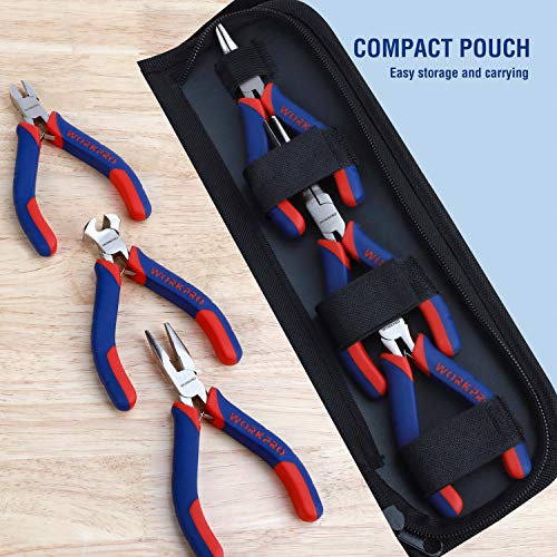 WORKPRO 6-piece Mini Pliers Set with Pouch - color: Blue