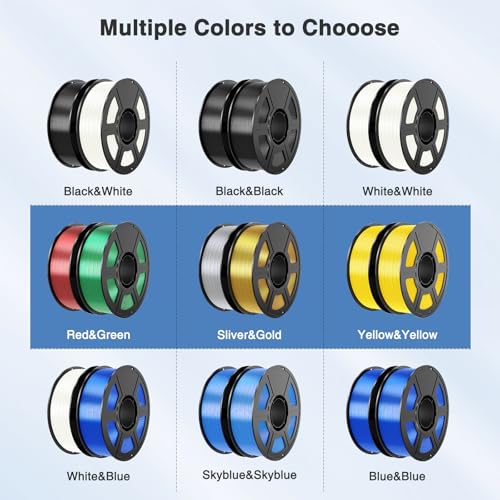 Black Silk PLA Filament Bundle 1.75mm 3D Printer Filament 2kg - color: 2*1kg Black