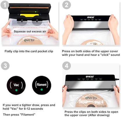 3D Filament Vacuum Sealer for Filament Storage Bags, Auto Completely Sealed, No air Leakage, 3D Printer Filament Storage Bags 30Pcs Vacuum Sealed Kit with 30 Desiccants - style: 30 Bags & Vacuum Sealer