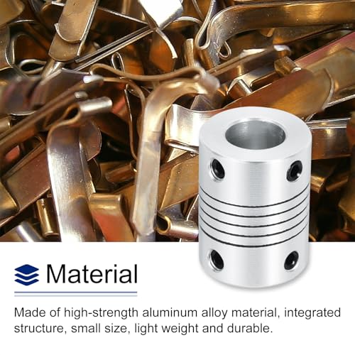 uxcell 2Pcs 6mm to 10mm Aluminum Alloy Shaft Coupling L25xD19 Flexible Coupler Beam for 3D Printer CNC Machine DIY Encoders and Motors Shaft,Silver - size: 6mm to 10mm