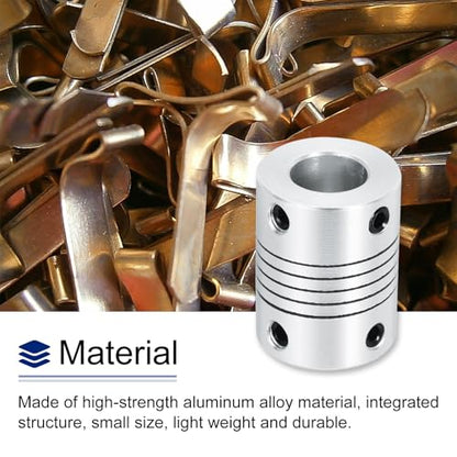 uxcell 2Pcs 6mm to 10mm Aluminum Alloy Shaft Coupling L25xD19 Flexible Coupler Beam for 3D Printer CNC Machine DIY Encoders and Motors Shaft,Silver - size: 6mm to 10mm