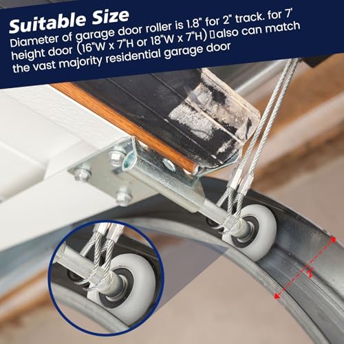 Lounsweer 117 Pcs Garage Door Roller Hardware Kit Nylon Quiet, White - color: White