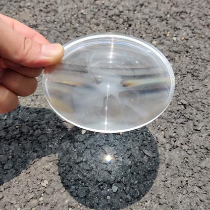 Six Seasons Φ100mm(3.94") Fresnel Lens, 100mm(4") Focal Length PMMA, Shatterproof Magnifier for LED Lighting & Optical Education - size: Focal Length 100mm