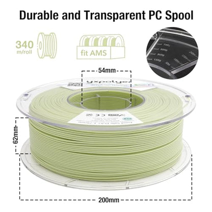 PLA Filament PLA Plus Food-Grade 1.75mm 1kg Pastel Green Food Safe AMS-Compatible 3D Printing Filament Odor-Free and Safe to Use for 3D Printed Toy - color: Pastel Green