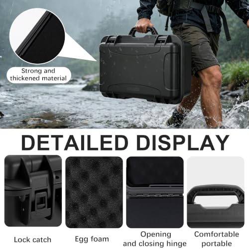 TORIBIO Hard Carrying Case with Foam, Shockproof Storage Box 18x12x5.5 in - size: 18" x 12" x 5.5"