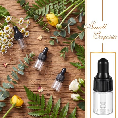 Didaey 100 Pcs Mini Glass Oil Dropper Bottle, 2 ml, Clear - color: Clear, size: 2 ml