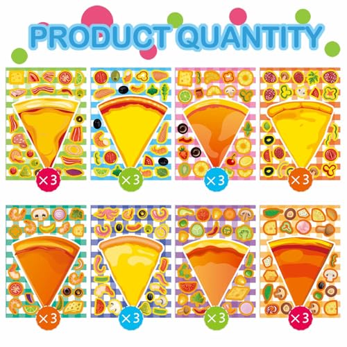 Make a Pizza Stickers for Kids, Make Your Own Stickers,Fast Food Sticker - style: Pizza