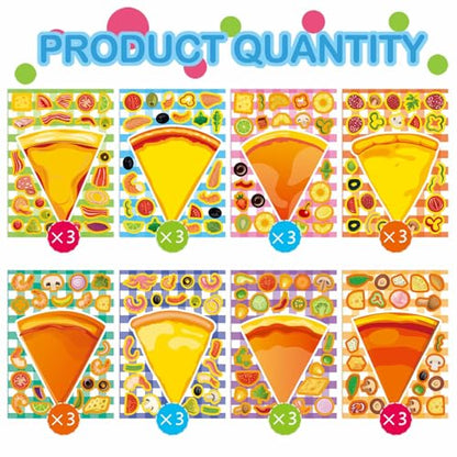 Make a Pizza Stickers for Kids, Make Your Own Stickers,Fast Food Sticker - style: Pizza