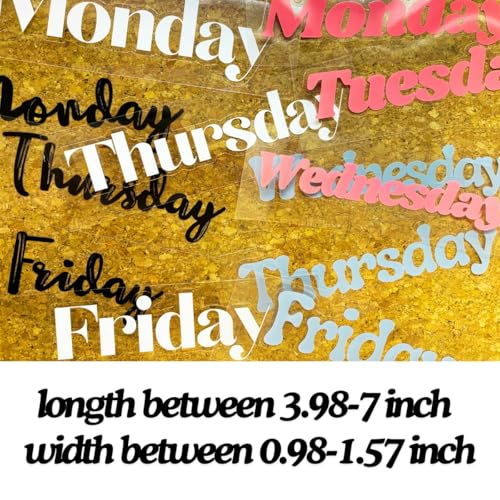 20PCS Days of the Week Stickers for Drawers,Large Day Labels for Clothes Organizer No Magnet, Big Monday Through Friday Weekday Plastic Bin Planner Whiteboard Decals Teacher Classroom