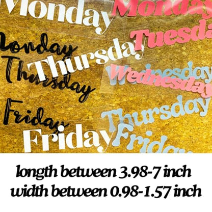 20PCS Days of the Week Stickers for Drawers,Large Day Labels for Clothes Organizer No Magnet, Big Monday Through Friday Weekday Plastic Bin Planner Whiteboard Decals Teacher Classroom