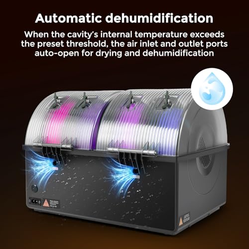 Comgrow Filament Dryer 4 Spools, SH03 Filament Storage Box - color: Black&transparent Gray