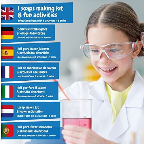 Science4you Soap Maker Kit for Kids - Make Your own Soaps and Bath Salts, Soap Moulds for Kids + Gift Bags Included, Crafts for 8+ Year Old Girls and Boys, Stem Toy, Gift for Girls and Boys Age 8-12+ - style: 2. Soap Making Kit