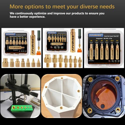 Heat Set Insert Tips Kit for Threaded inserts M2 M2.5 M3 M4 M5 M6 - color: M2-m6 Integrated 6 Tips
