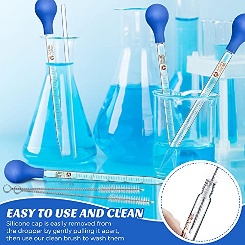 Weewooday 16 Pcs 10 ml Glass Dropper Pipette with Rubber Bulb Stir Rod Blue - color: Blue, size: 10 ml