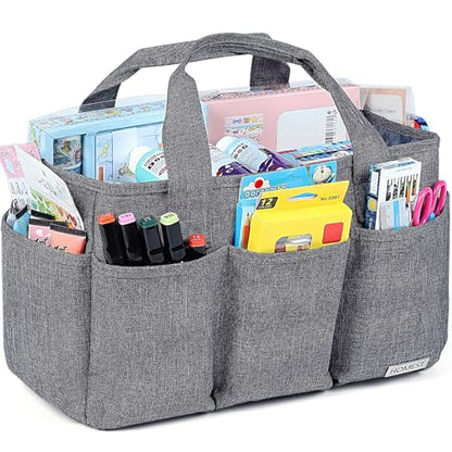 HOMEST Craft Organizer Tote Bag with Multiple Pockets - color: B-Grey