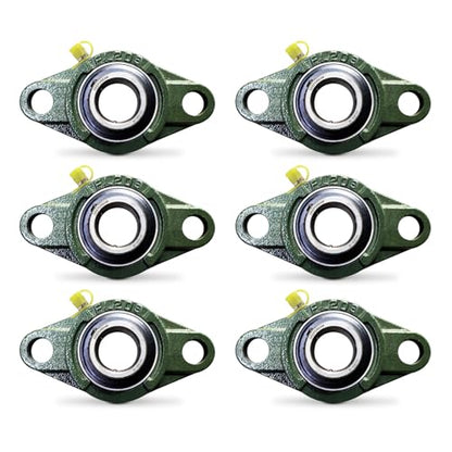 UCFL205-16 Pillow Block Bearing - Pack of 6 Flange Mounted Pillow Block Bearings - size: UCFL205-16-6PCS