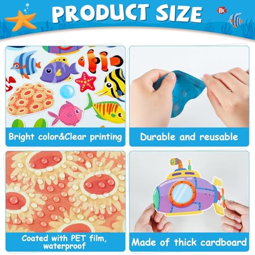 Summer Under The Sea Bulletin Board Classroom Decoration Dive Into Learning Sea Animal Ocean Bulletin Board Sets Submarine Tropical Fish Cutouts for School Chalkboard Wall Supplies - style: Submarine