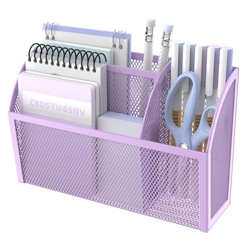 3-Grid Magnetic Pencil Holder, Strong Magnet Locker Organizer, Purple - color: Purple