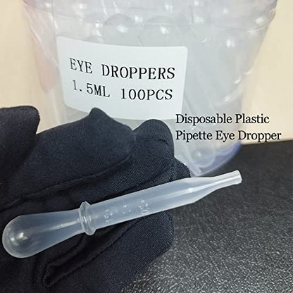 100Pcs 1.5ML Pipette Eyedroppers for Liquid Transfer