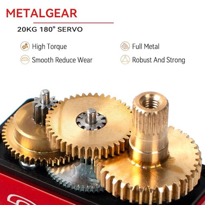 Miuzei 20KG Servo Motor High Torque Metal Gear Digital for 1/10 RC Car 1Pcs