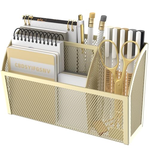 3-Grid Magnetic Pencil Holder, Strong Magnet Locker Organizer, Yellow - color: Yellow