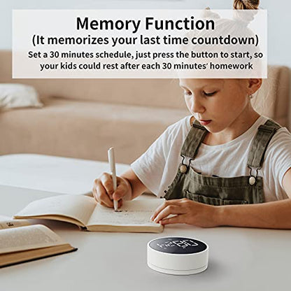 Digital Magnetic Kitchen Timer & Stopwatch with LED Display, White - color: Black White